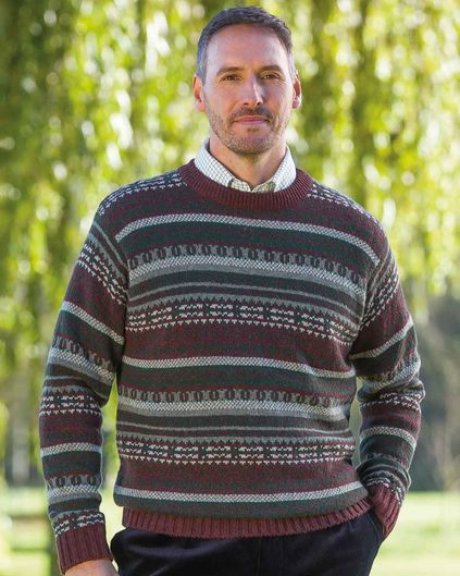 Men's burgundy 2025 crew neck sweater